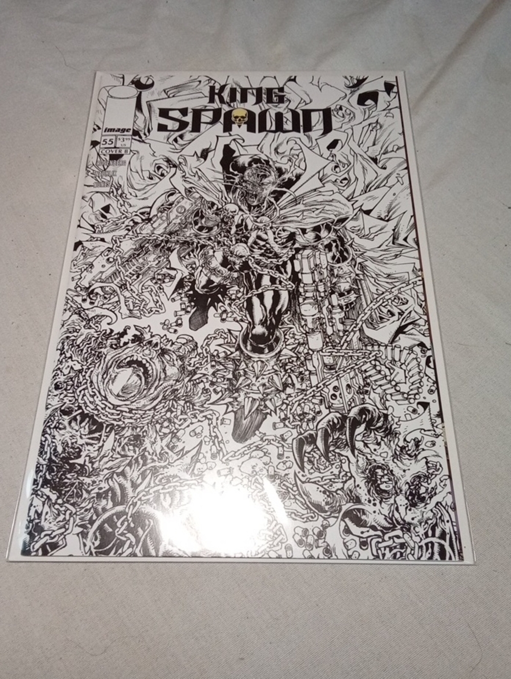 King Spawn 55. Cover B. Sketch Cover Black & White Art Print